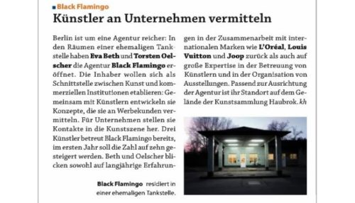 an article in German ad mag "Kontakter" about black flamingo.